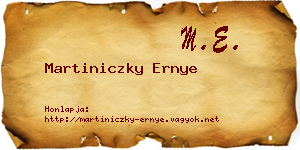 Martiniczky Ernye névjegykártya